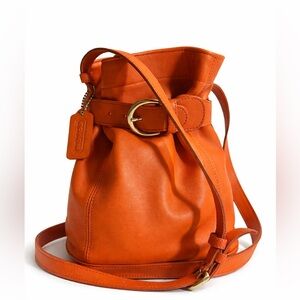 Vintage Coach tangerine Leather Soho Buckle Bag 4156